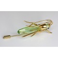 brosa Swarovski. " Grasshopper" . argint vermeil. Austria